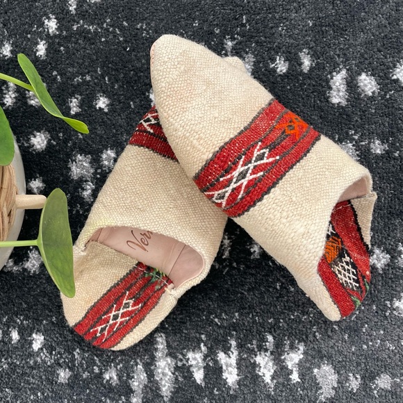 NWT Verve Culture Moroccan Kilim bohemian house slippers - Picture 4 of 5